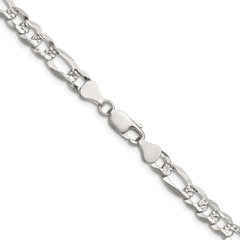 Sterling Silver 7.0mm Flat D/C Pave Figaro ChainQPF160