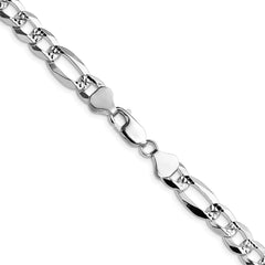 Sterling Silver 8.0mm Flat D/C Pave Figaro ChainQPF180