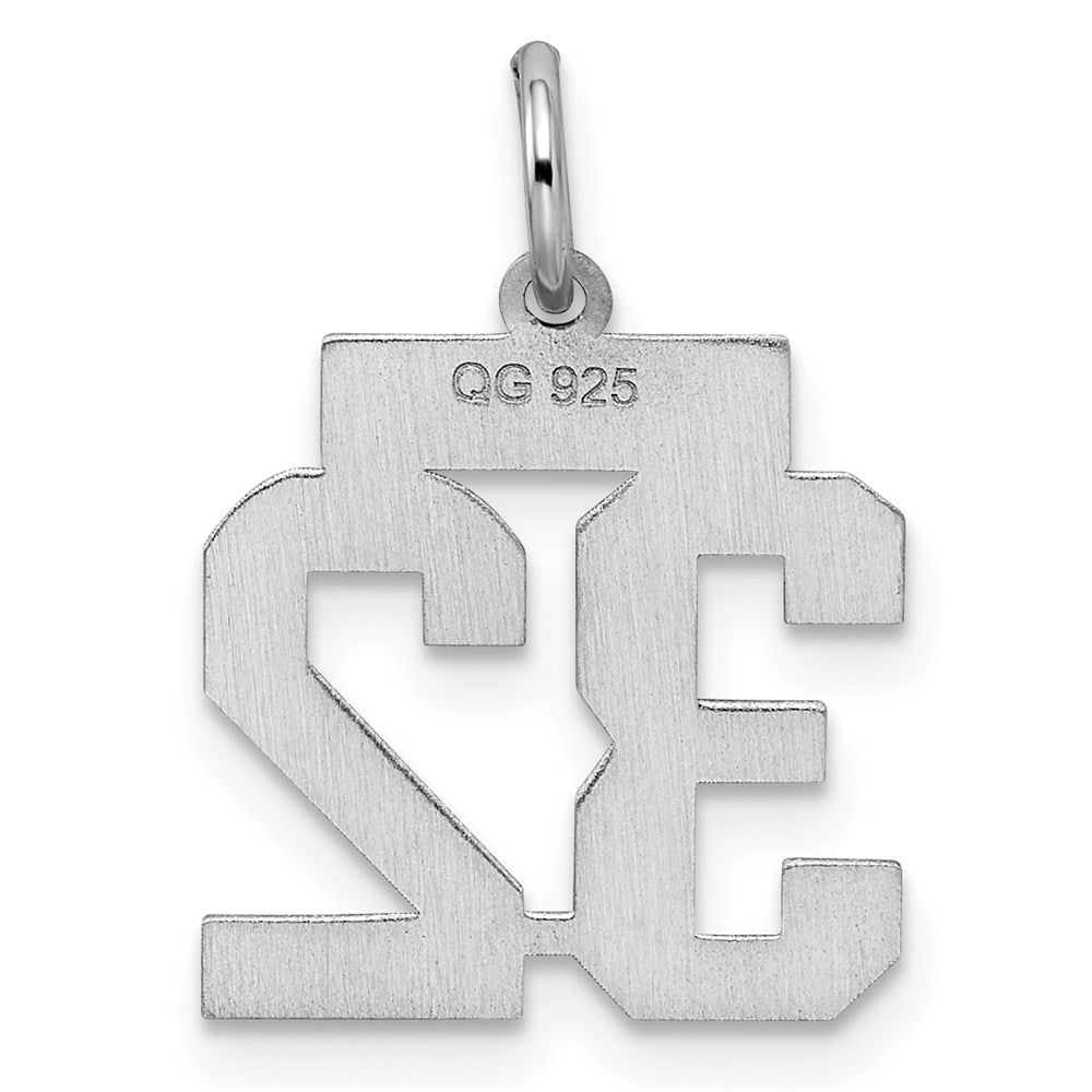 Sterling Silver/Rhodium-plated Satin Number 32 Charm QPS32
