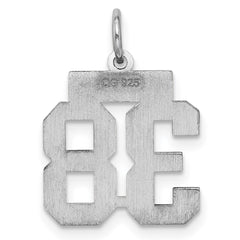 Sterling Silver/Rhodium-plated Satin Number 38 Charm QPS38