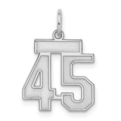 Sterling Silver/Rhodium-plated Satin Number 45 Charm QPS45