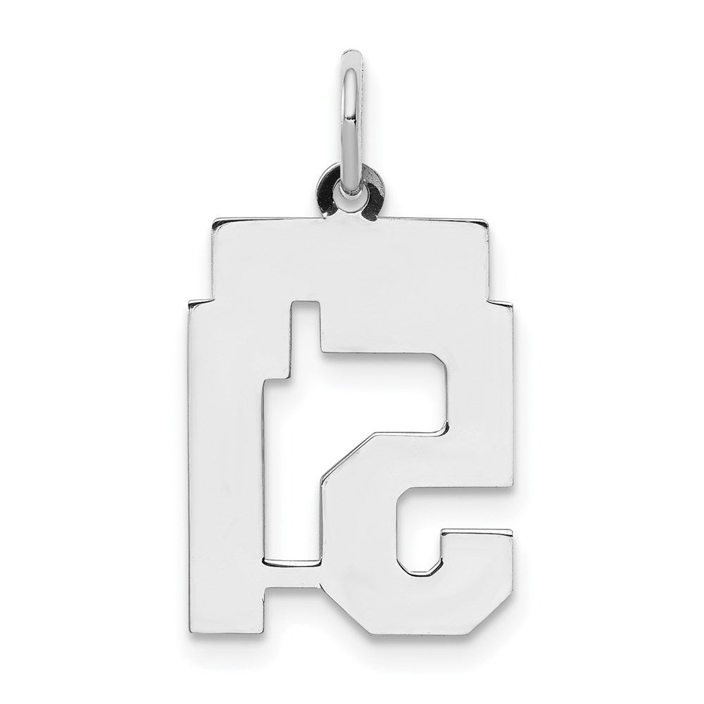 Sterling Silver/Rhodium-plated Satin Number 51 Charm QPS51