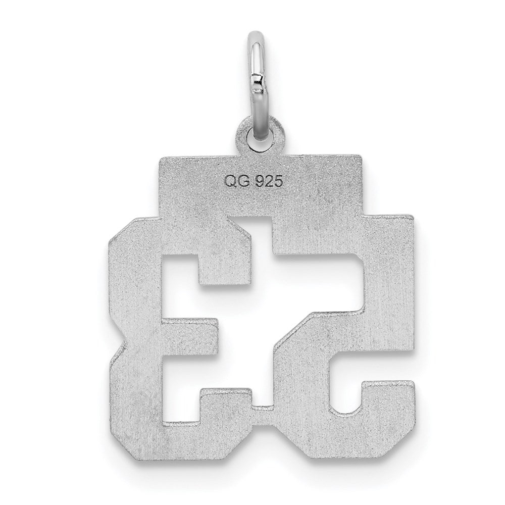 Sterling Silver/Rhodium-plated Satin Number 53 Charm QPS53