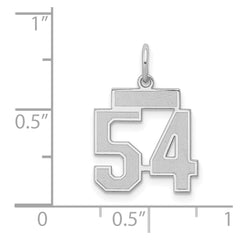 Sterling Silver/Rhodium-plated Satin Number 54 Charm QPS54