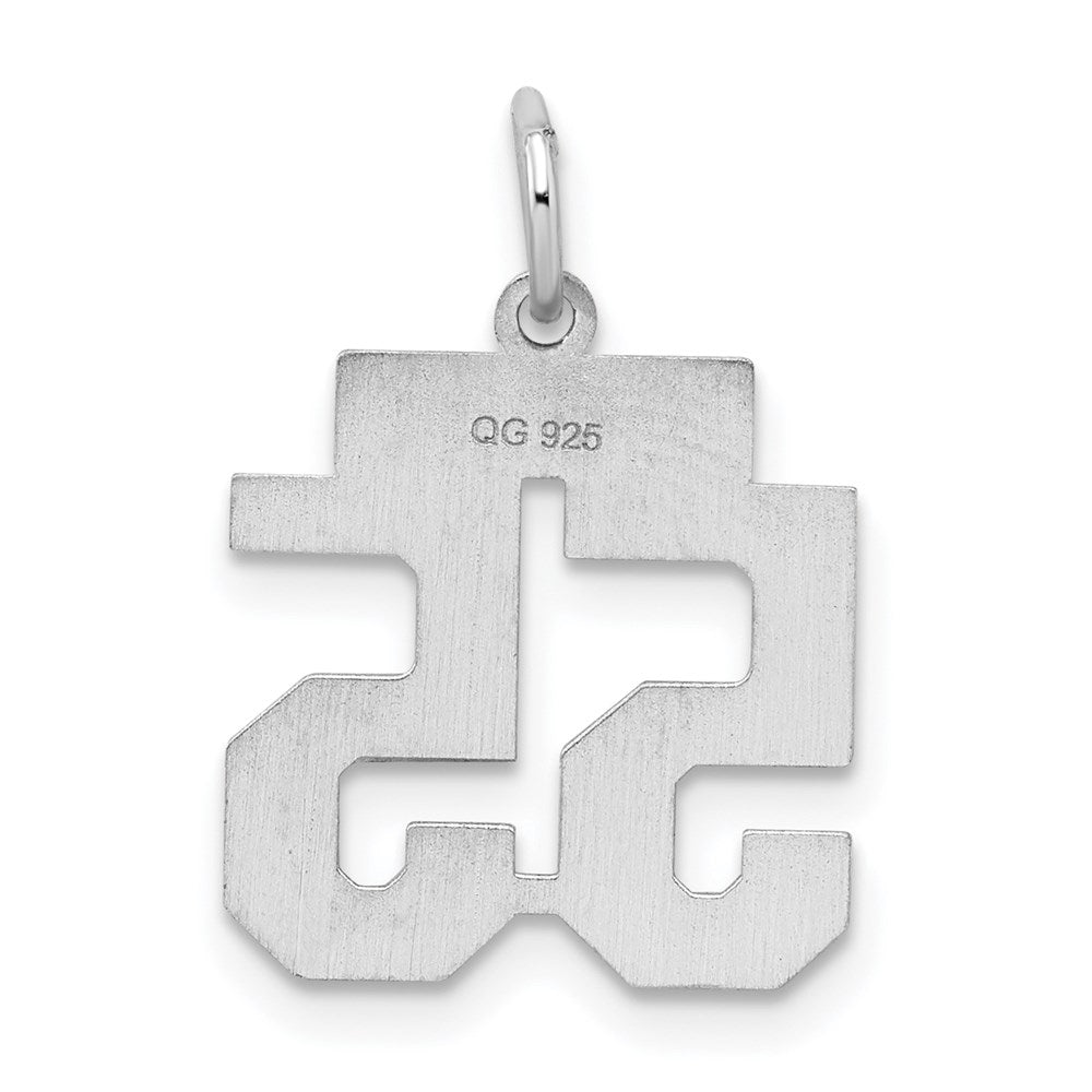 Sterling Silver/Rhodium-plated Satin Number 55 Charm QPS55