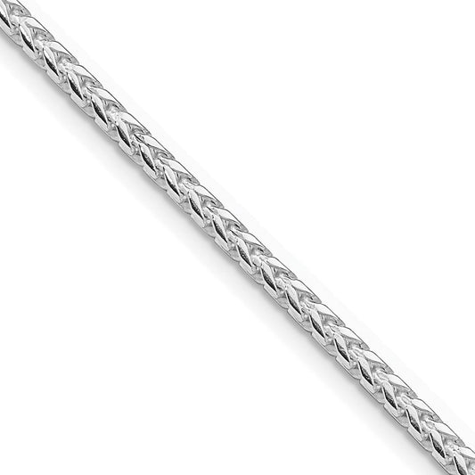 Sterling Silver Rhodium-plated 2.55mm D/C Square Franco ChainQQF080R