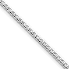 Sterling Silver Rhodium-plated 2.55mm D/C Square Franco ChainQQF080R