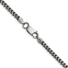 Sterling Silver Antiqued 3.1mm D/C Square Franco ChainQQF100A