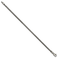 Sterling Silver Antiqued 3.1mm D/C Square Franco Chain QQF100A-8