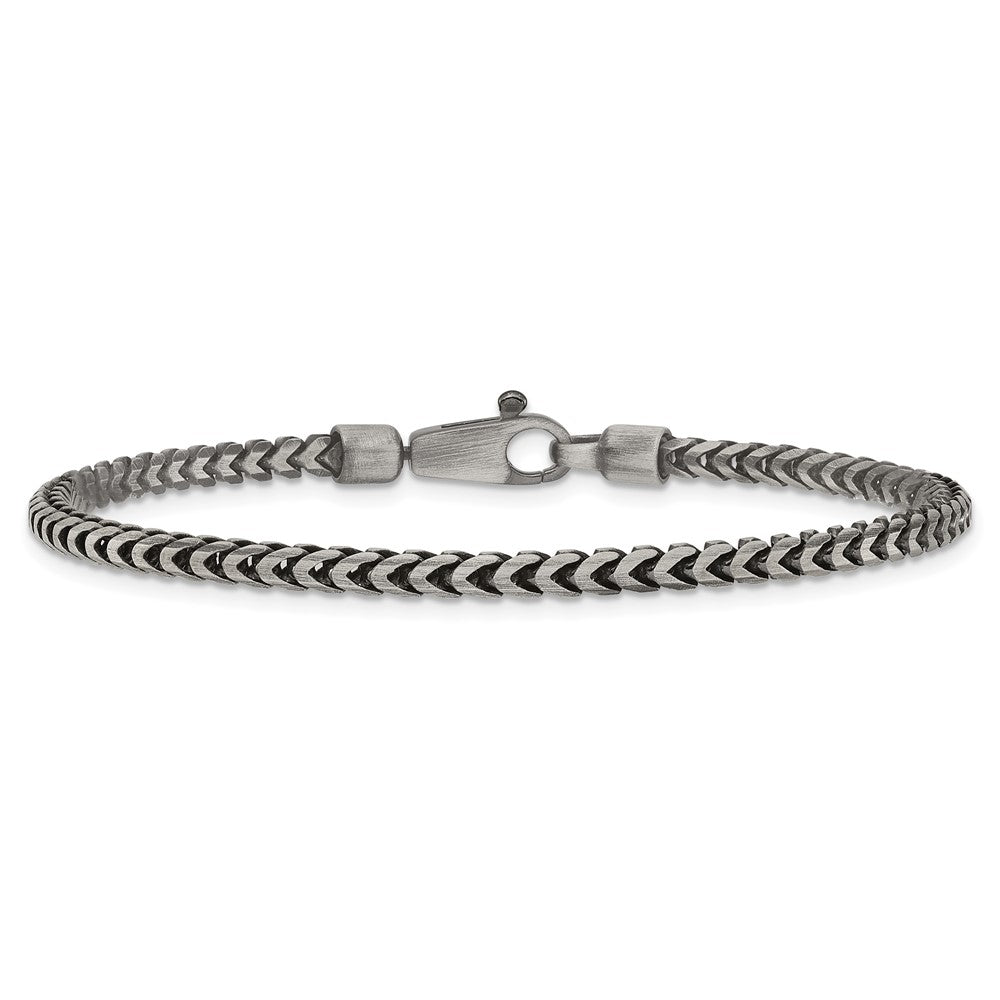 Sterling Silver Antiqued 3.1mm D/C Square Franco Chain QQF100A-8