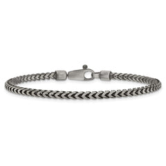 Sterling Silver Antiqued 3.1mm D/C Square Franco Chain QQF100A-8