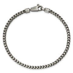Sterling Silver Antiqued 3.1mm D/C Square Franco Chain QQF100A-8