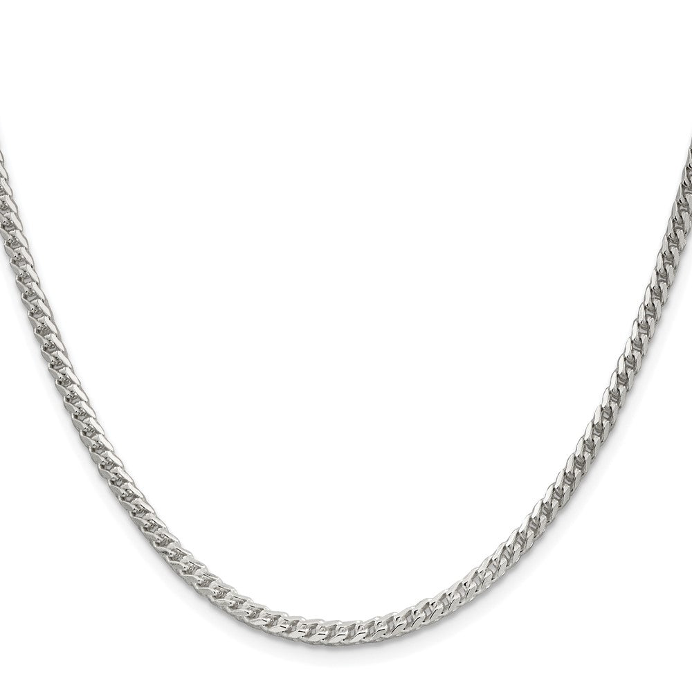Sterling Silver Rhodium-plated 3.1mm D/C Square Franco ChainQQF100R