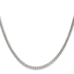 Sterling Silver Rhodium-plated 3.1mm D/C Square Franco ChainQQF100R