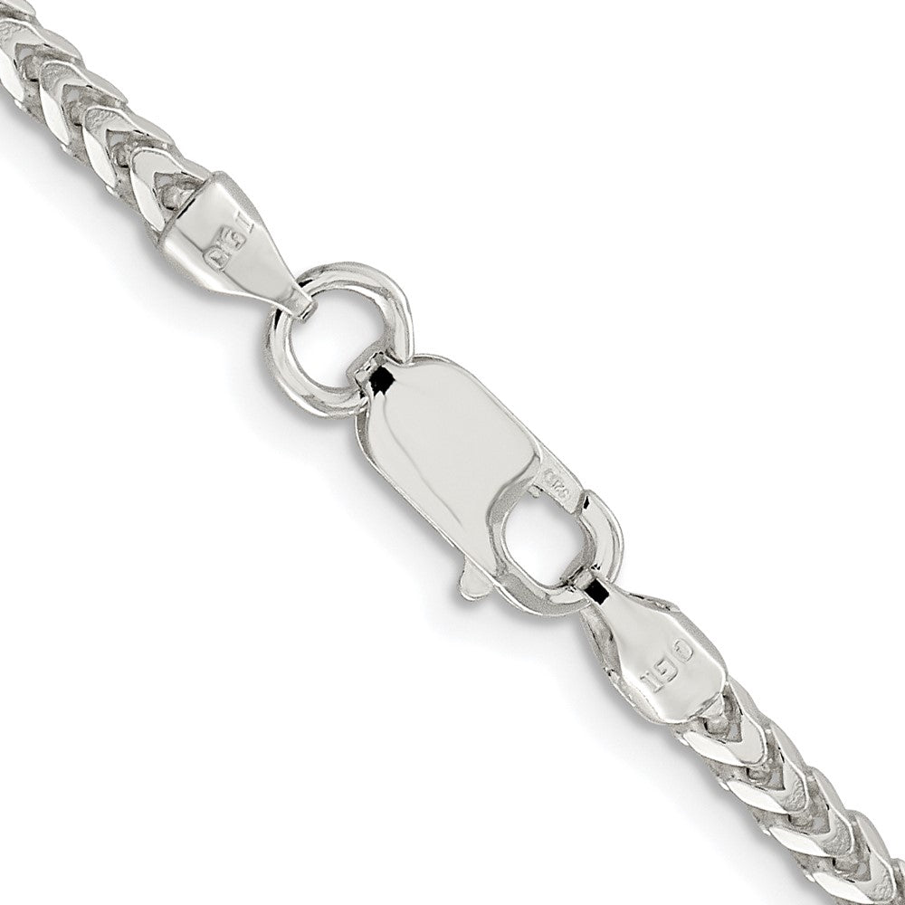 Sterling Silver Rhodium-plated 3.1mm D/C Square Franco ChainQQF100R