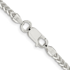 Sterling Silver Rhodium-plated 3.1mm D/C Square Franco ChainQQF100R