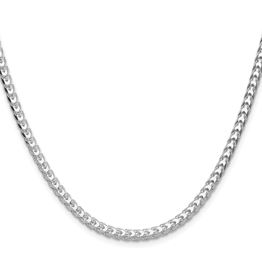 Sterling Silver Rhodium-plated 4.0mm D/C Square Franco ChainQQF120R
