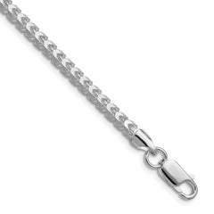 Sterling Silver Rhodium-plated 4.0mm D/C Square Franco ChainQQF120R