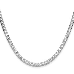 Sterling Silver Rhodium-plated 4.7mm D/C Square Franco ChainQQF140R