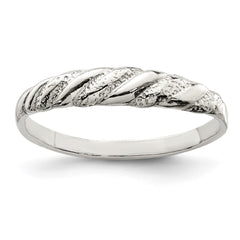Sterling Silver Diamond-cut Twisted Ring