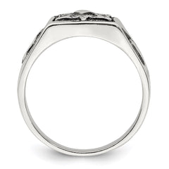 Sterling Silver Antiqued Masonic Ring