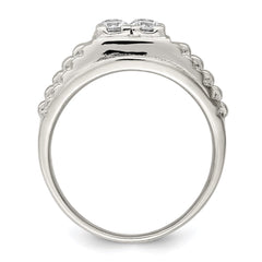 Sterling Silver Rhodium-plated CZ Fashion Ring