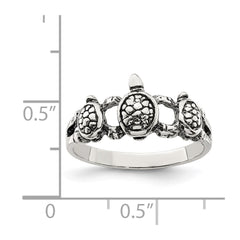 Sterling Silver Antiqued Turtle Ring