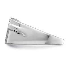 Sterling Silver Rhodium Plated Fancy CZ Ring