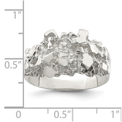 Sterling Silver Men's Nugget Ring