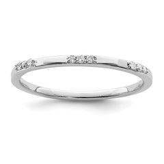Sterling Silver Rhodium Plated Diamond Ring