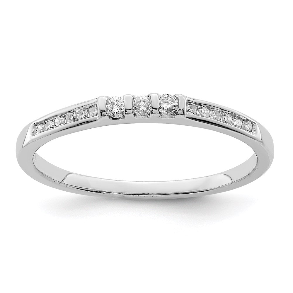 Sterling Silver Rhodium Plated Diamond Ring