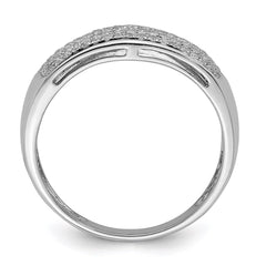 Sterling Silver Rhodium Plated Diamond Ladies Band
