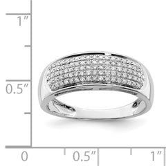 Sterling Silver Rhodium Plated Diamond Ladies Band