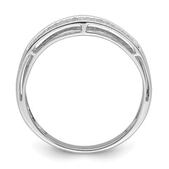 Sterling Silver Rhodium Plated Diamond Ladies Band