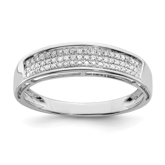 Sterling Silver Rhodium Plated Diamond Ladies Band