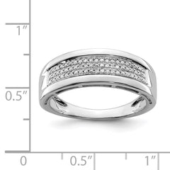 Sterling Silver Rhodium Plated Diamond Ladies Band