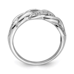 Sterling Silver Rhodium Plated Diamond Ring
