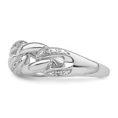 Sterling Silver Rhodium Plated Diamond Ring