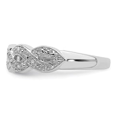 Sterling Silver Rhodium Plated Diamond Ring