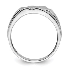 Sterling Silver Rhodium Plated Diamond Men's Ring