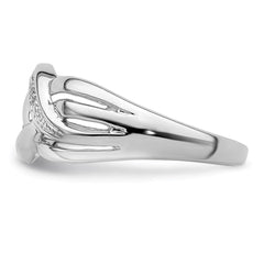 Sterling Silver Rhodium Plated Diamond Ring