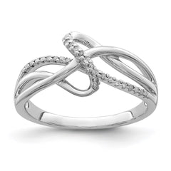 Sterling Silver Rhodium Plated Diamond Fashion Ring