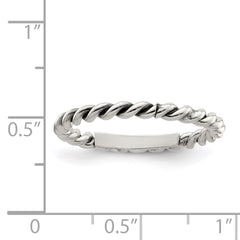 Sterling Silver Antiqued Twisted 1.75mm Women's Ring