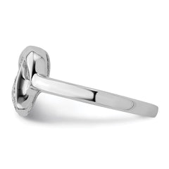 Sterling Silver Rhodium-plated CZ Knot Ring