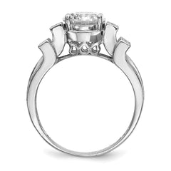 Sterling Silver Rhodium-plated CZ Tiered Pav������������������ Ring