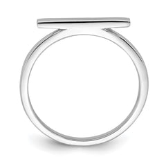 Sterling Silver Rhodium-plated Polished Bar Ring
