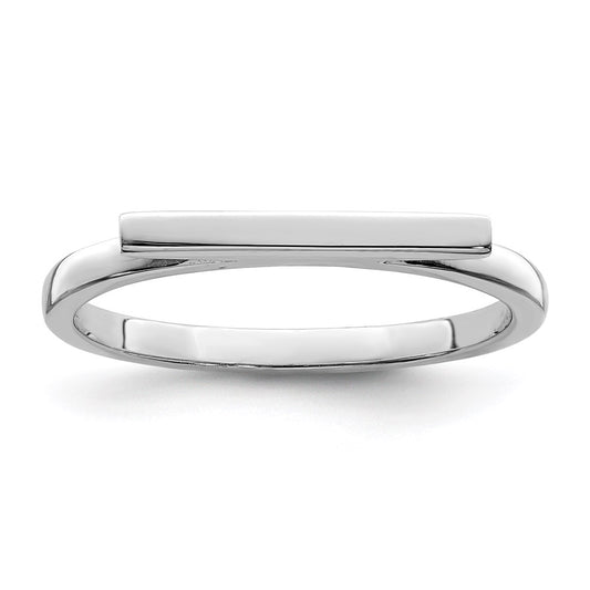 Sterling Silver Rhodium-plated Polished Bar Ring