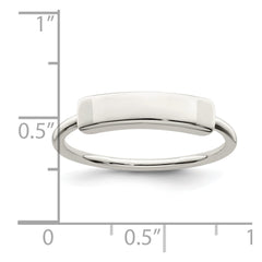Sterling Silver Polished Engraveable Top Ring