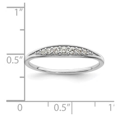 Sterling Silver Rhodium-plated Polished CZ Ring
