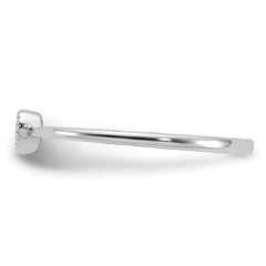 Sterling Silver Rhodium-plated CZ Heart Ring